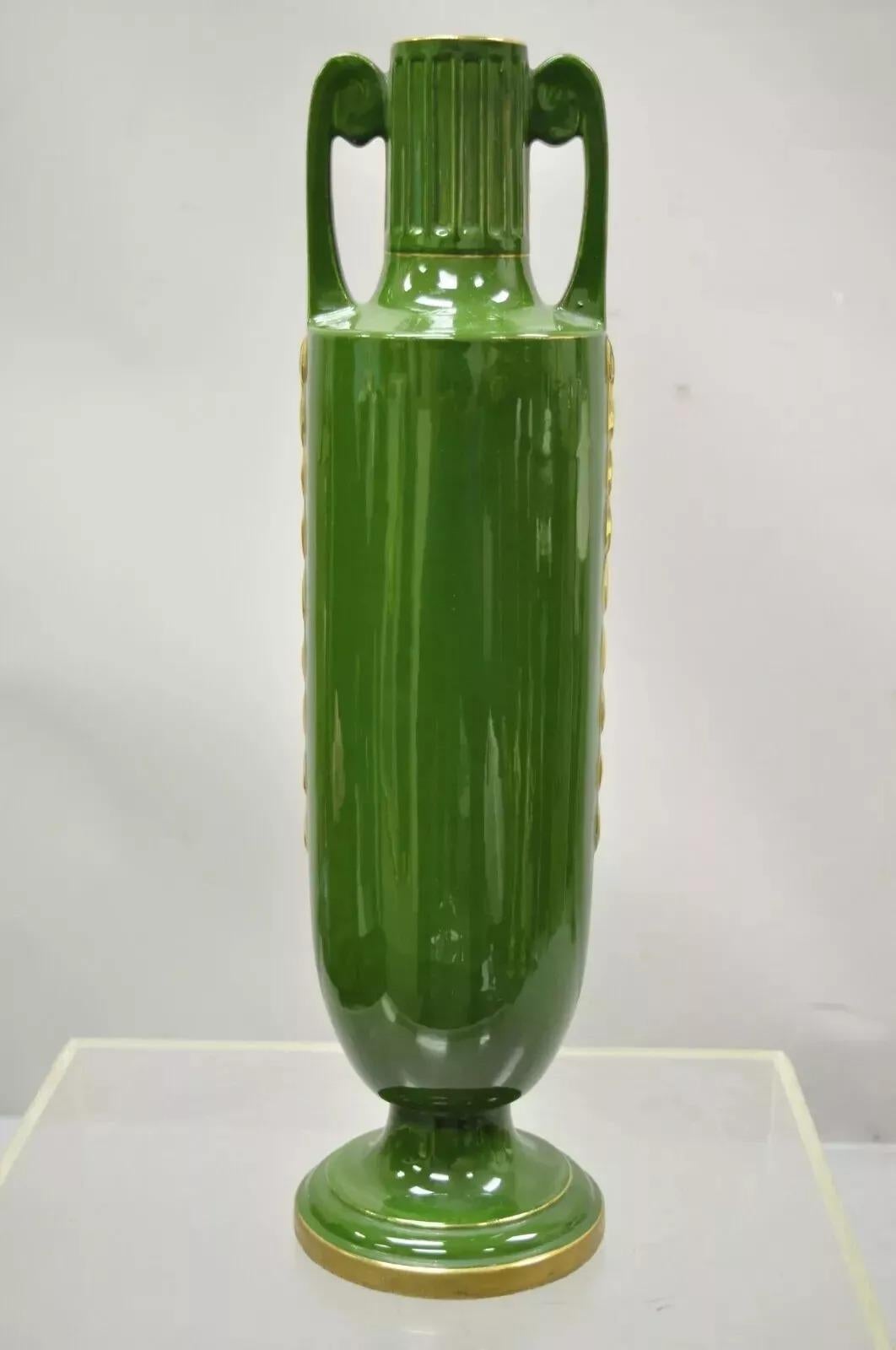 Antico vaso in porcellana francese Greene & Greene, Austria, Josef Strnact JS, alto 20