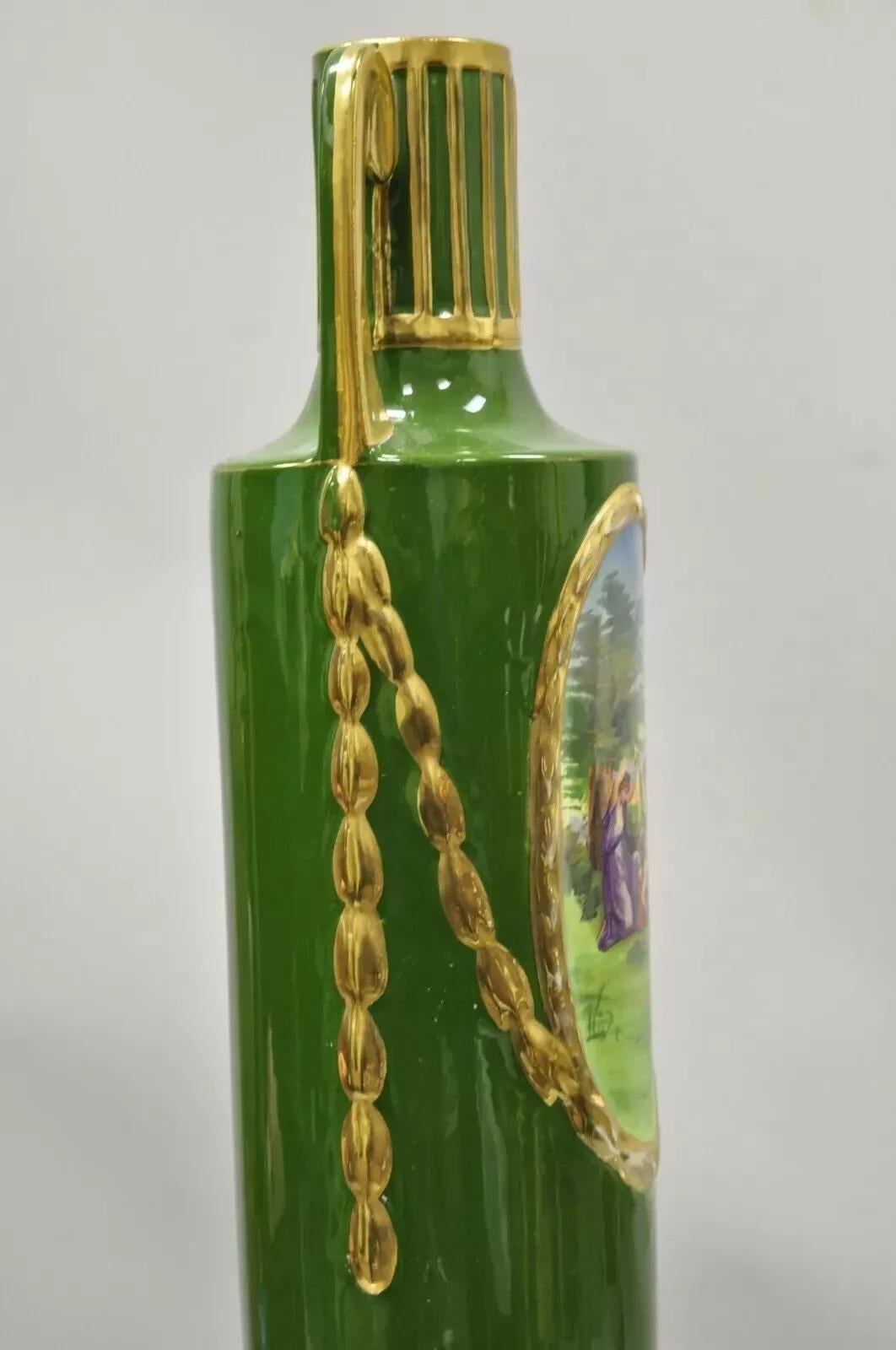 Porcellana Antico vaso in porcellana francese Greene & Greene, Austria, Josef Strnact JS, alto 20