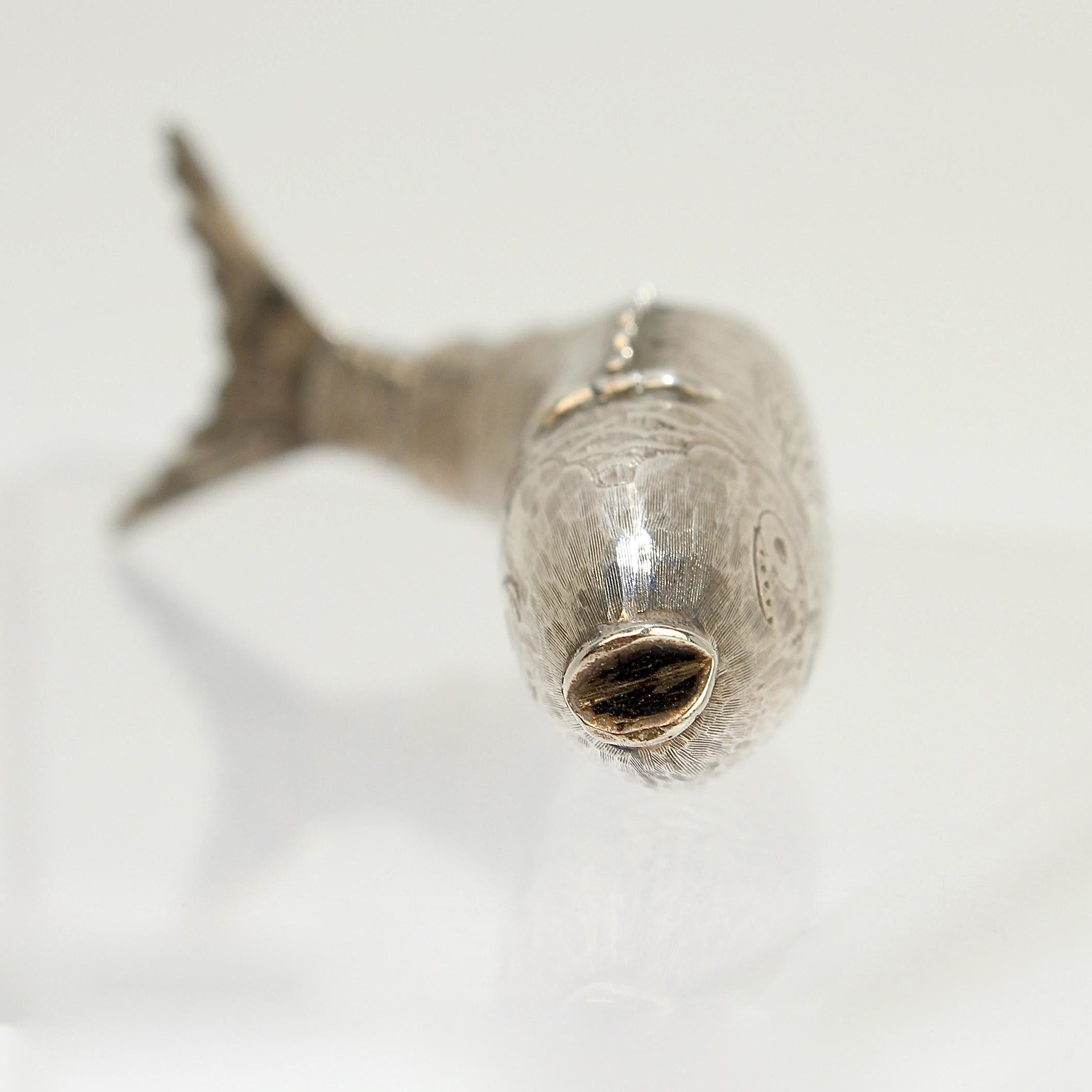 Antike englische georgianische Vinaigrette in Fischform aus Sterlingsilber von Joseph Willmore 4