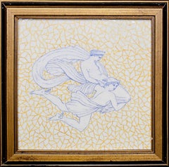 Antique Josiah Wedgwood & Sons Etruria Tile,  Mercury and Venus, C. 1880