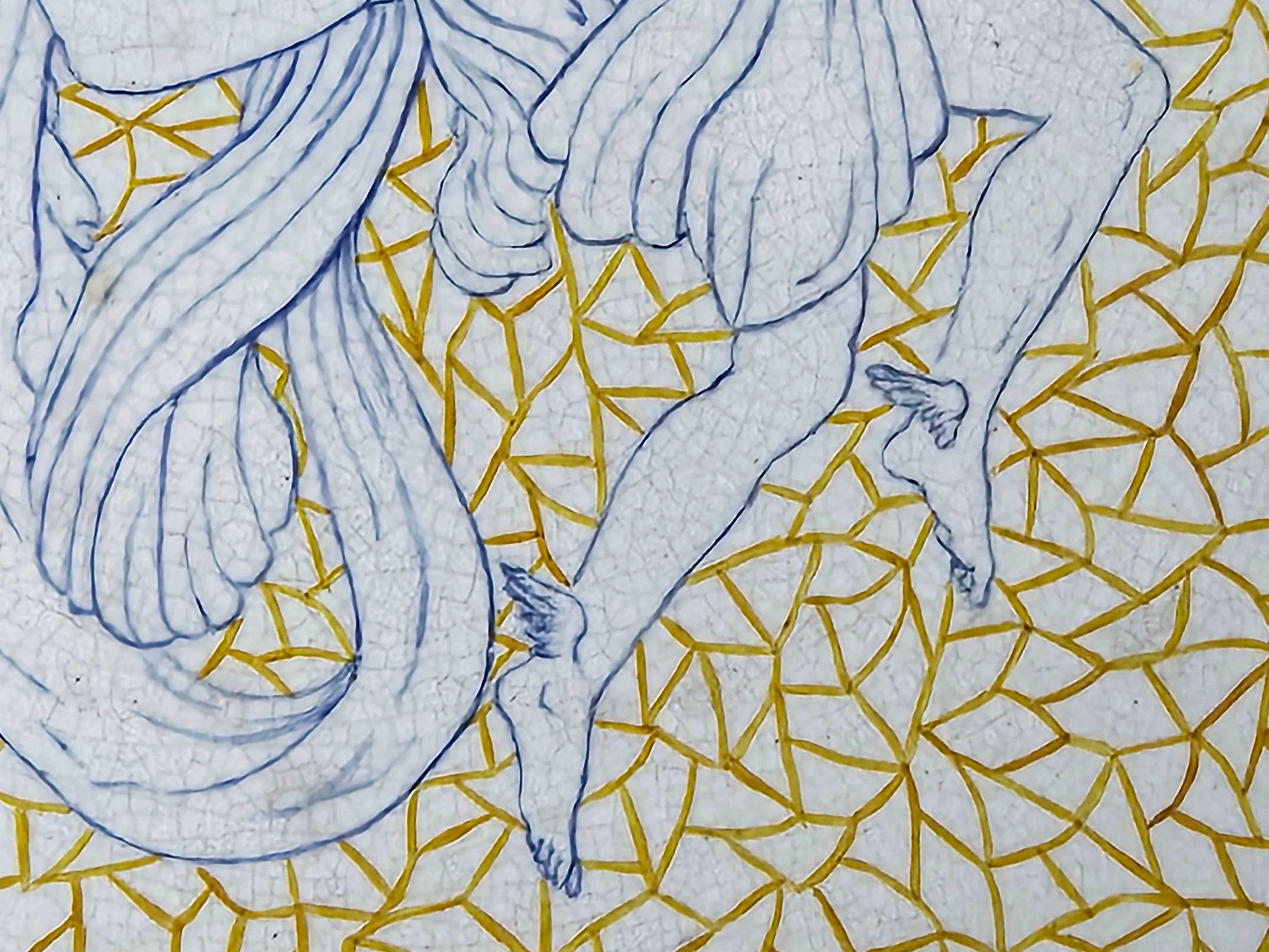 Fin du XIXe siècle Tile Etruria Josiah Wedgwood & Sons  Mercure et Vénus, vers 1880 en vente