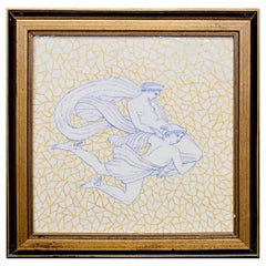 Antique Josiah Wedgwood & Sons Etruria Tile,  Mercury and Venus, C. 1880