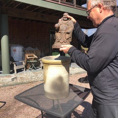 Antique Joyful Buddha Sculpture Brings Hope for Our World