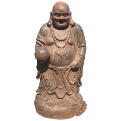 Antique Joyful Buddha Sculpture Brings Hope for Our World