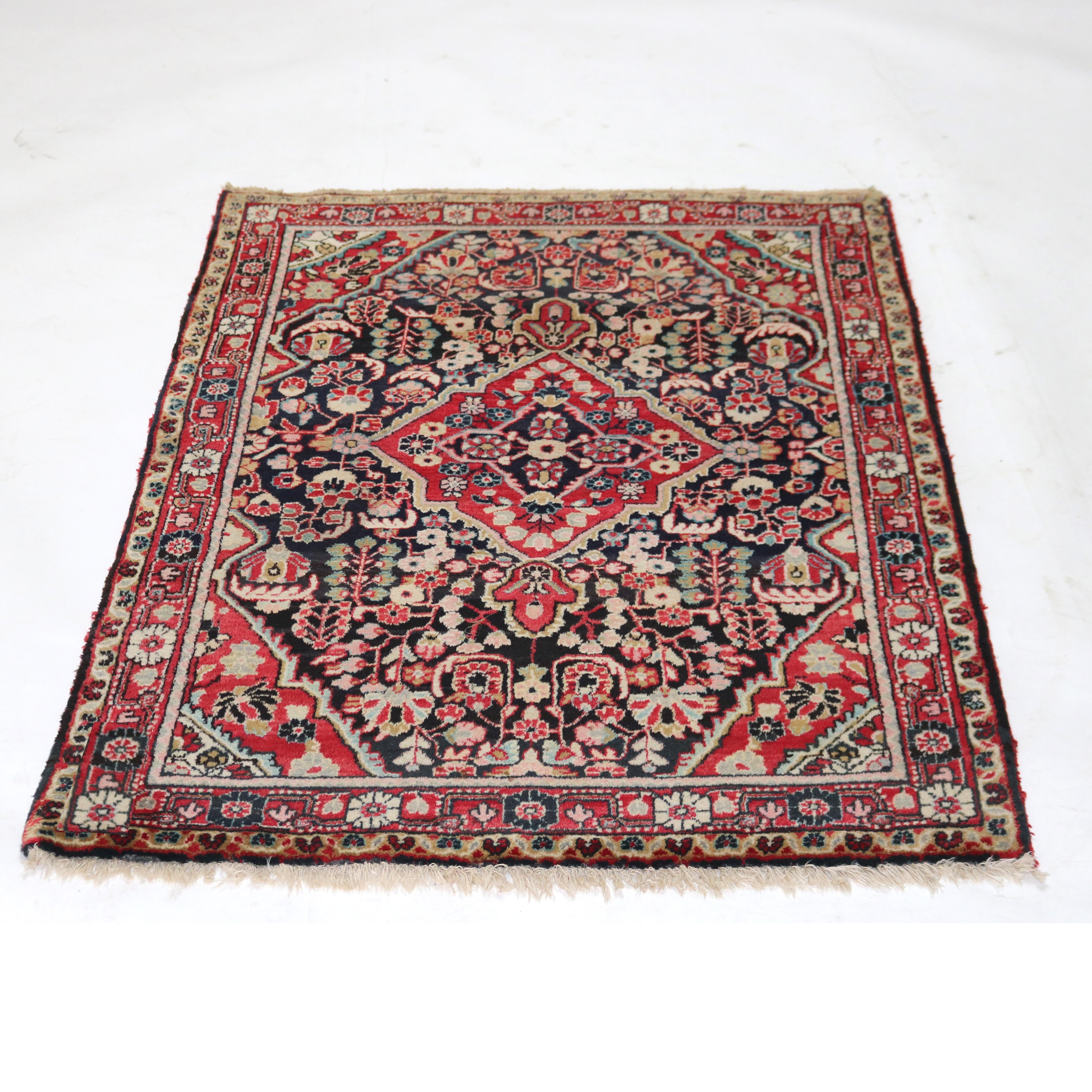 Asian Antique Jozan Sarouk Wool Rug C1930