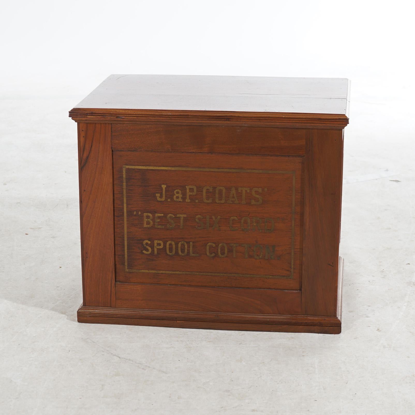 j p coats antique spool cabinet