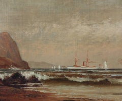 Antique J.P. Morgan's Yacht 'Corsair' Oil on Canvas Painting by Alexander Stuart