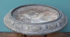 Antique JP White Lead Bird Bath