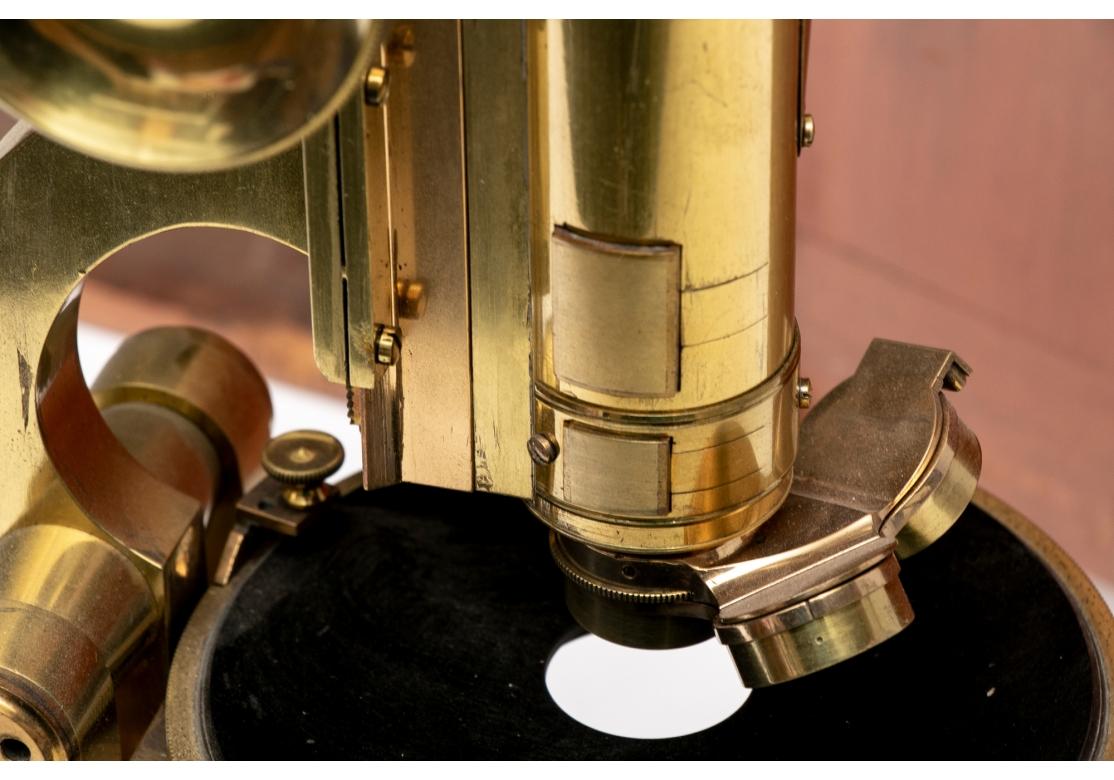 Antique J.Swift & Sons Brass Presentation Challenge Microscope and Accessories 1