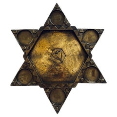 Antique Judaica Bronze Passover Seder Plate Vienna Art Deco 1890 Koloman Moser