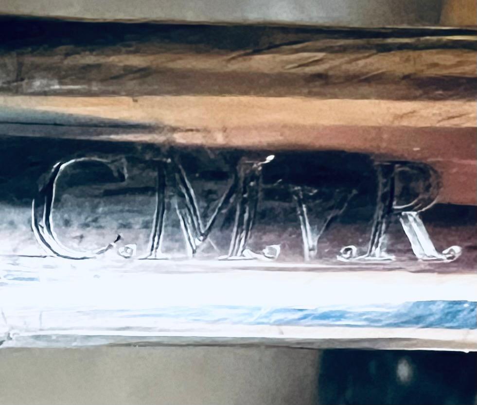 XIXe siècle Menorah judaïque ancien avec initiales gravées Wien C.M.v.R 19ème siècle en vente