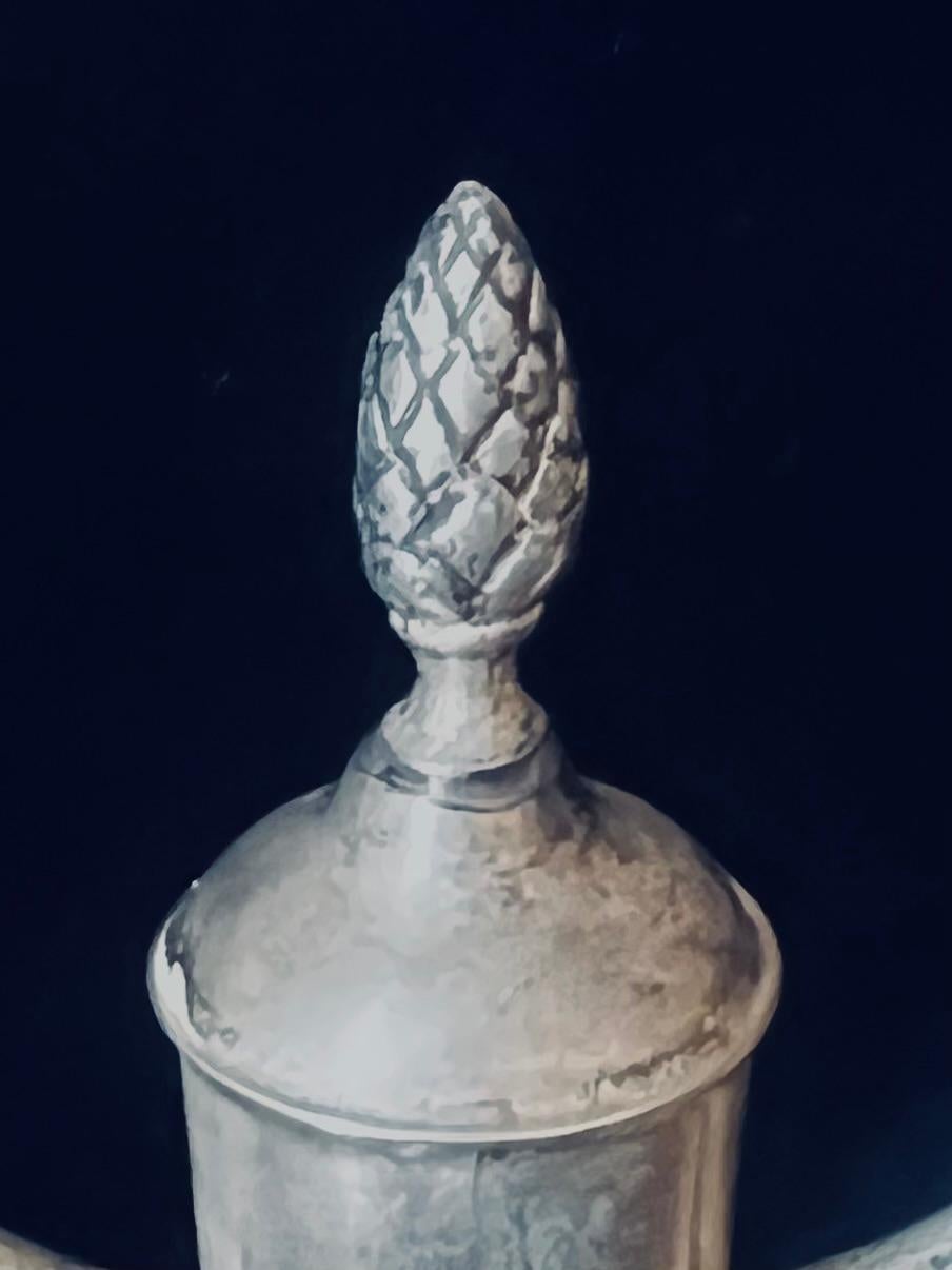 20th Century Antique Judaica Sterling Silver Menorah Art Deco For Sale