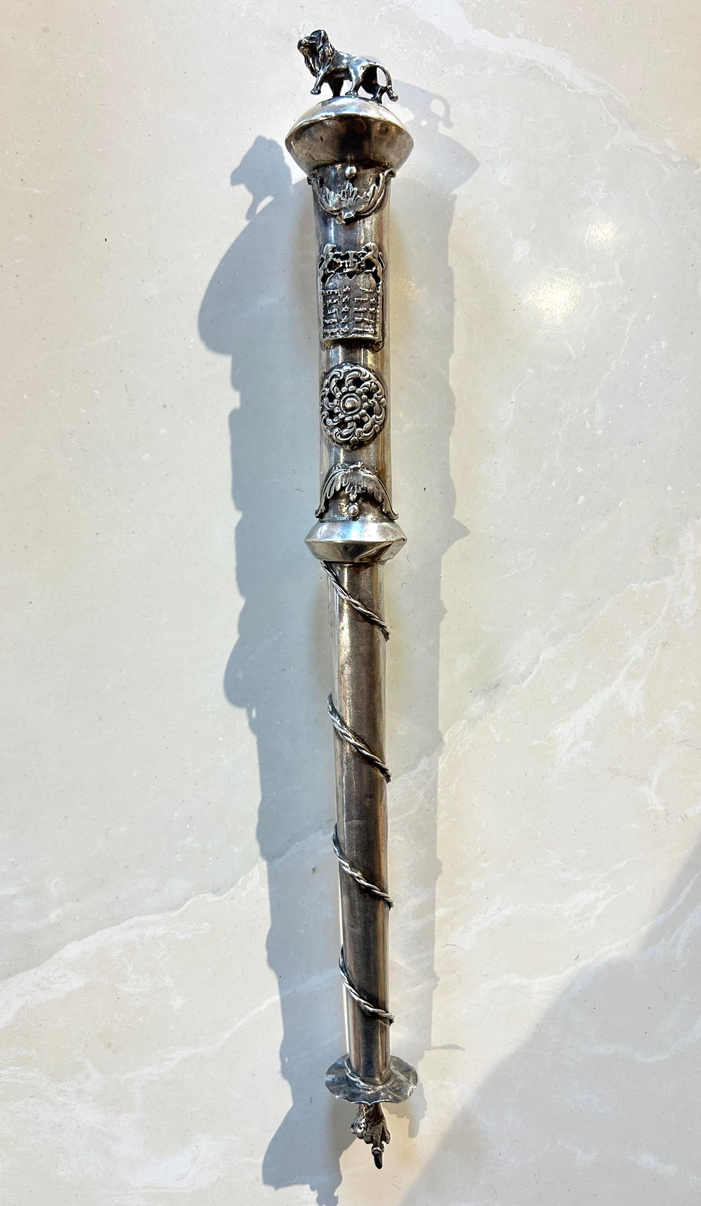 Antico puntatore della Torah in argento sterling Judaica/Yad 1786 in vendita 1