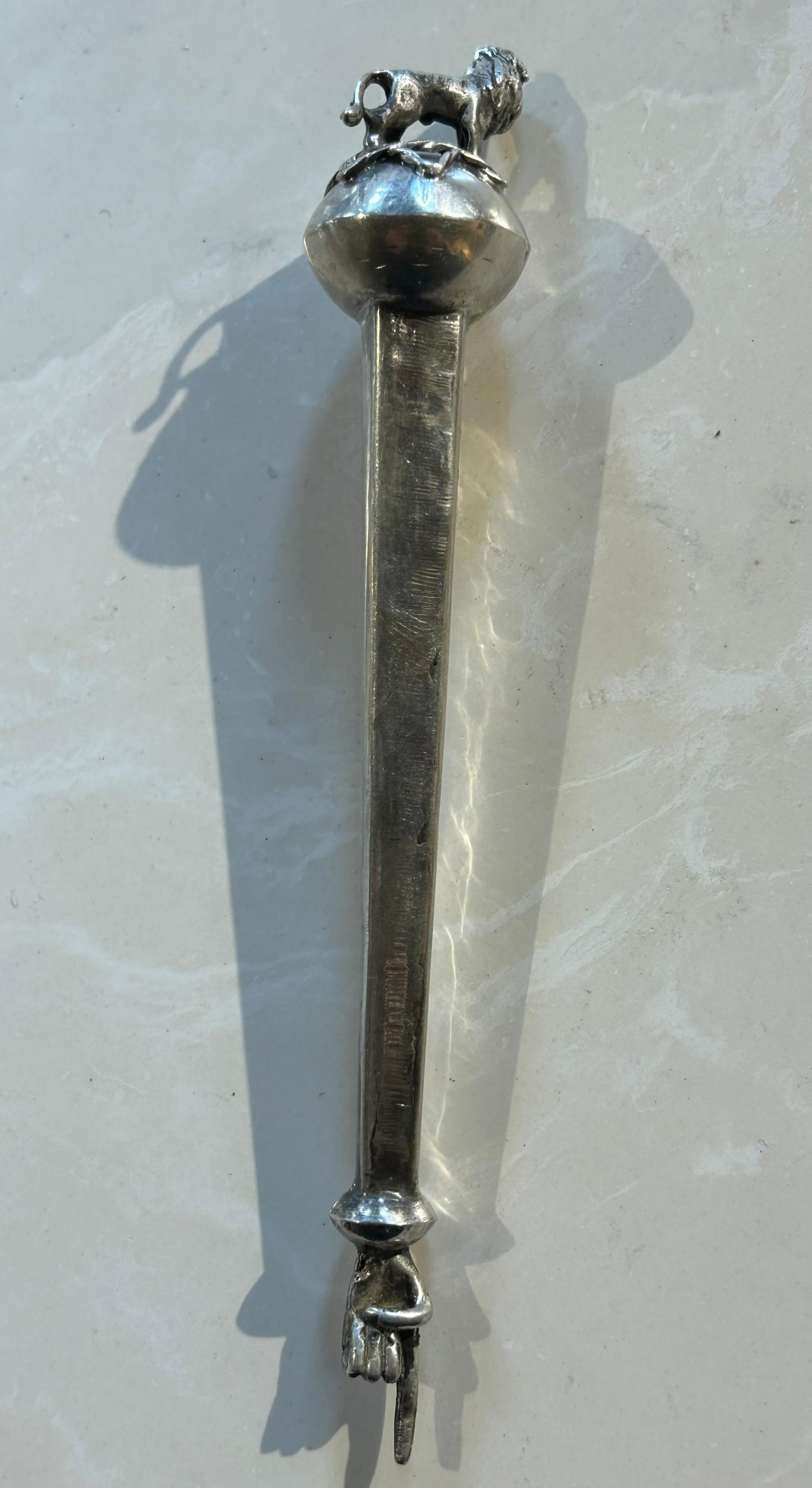Barocco Antico puntatore per la Torah in argento Sterling Judaica/Yad 1873 in vendita