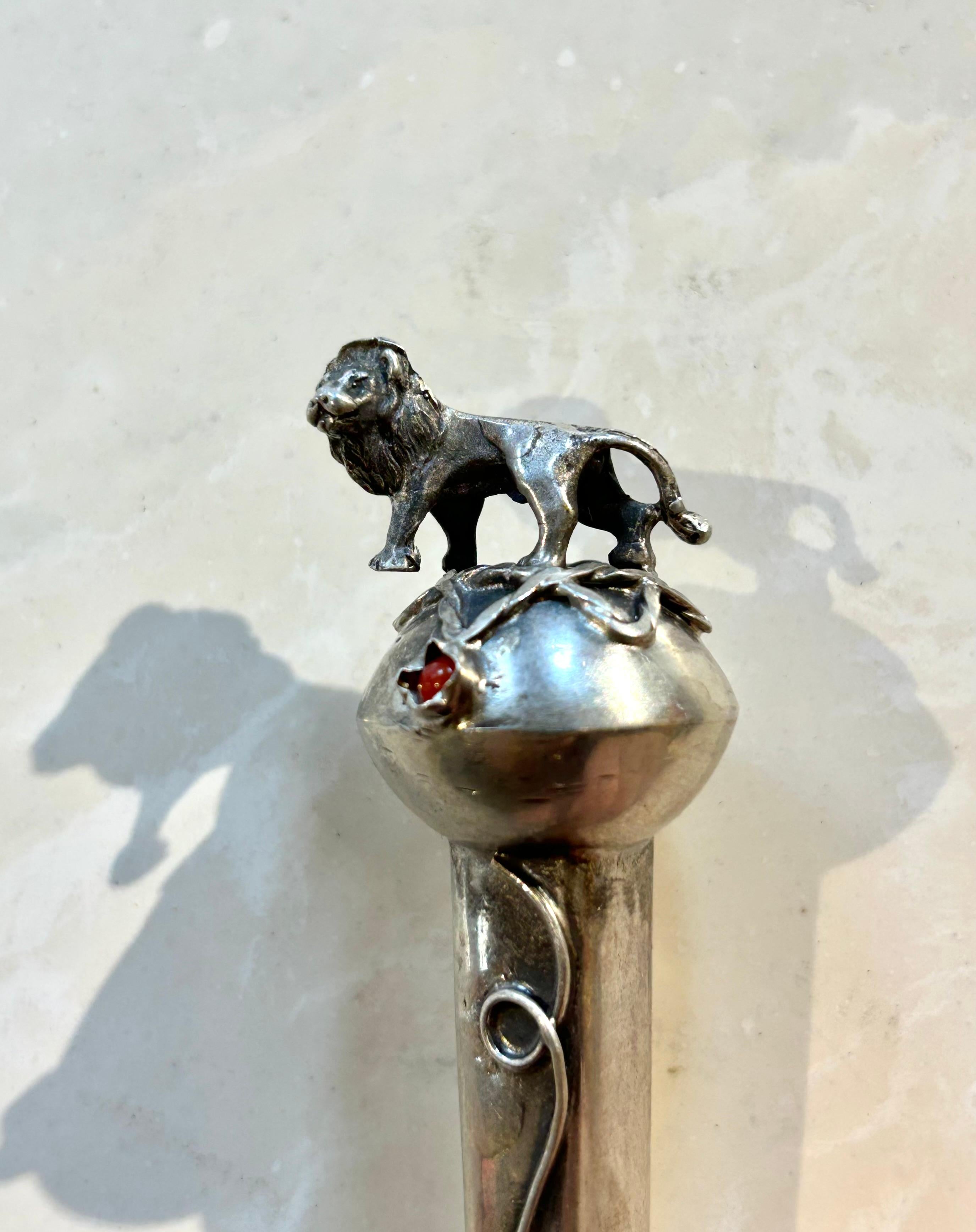 Russo Antico puntatore per la Torah in argento Sterling Judaica/Yad 1873 in vendita