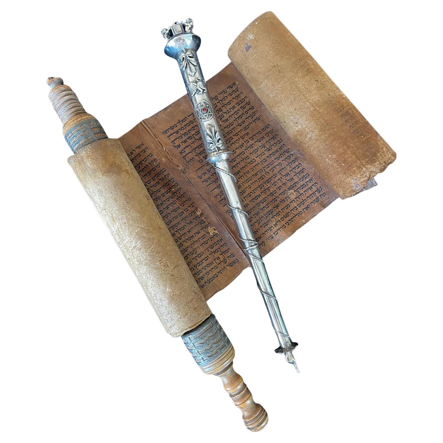 Antique Judaica Torah Esther Scroll Pre-Expulsion Iberian Peninsula Spain 1470 For Sale