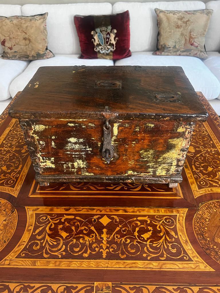 This extremely rare unique ancient Wooden Box with Judaical Religious Items inside was found behind a stone wall in Vienna (Austria), most likely hidden before the World War II.
The Wooden Box itself -approximately 16th century, believed to be a two