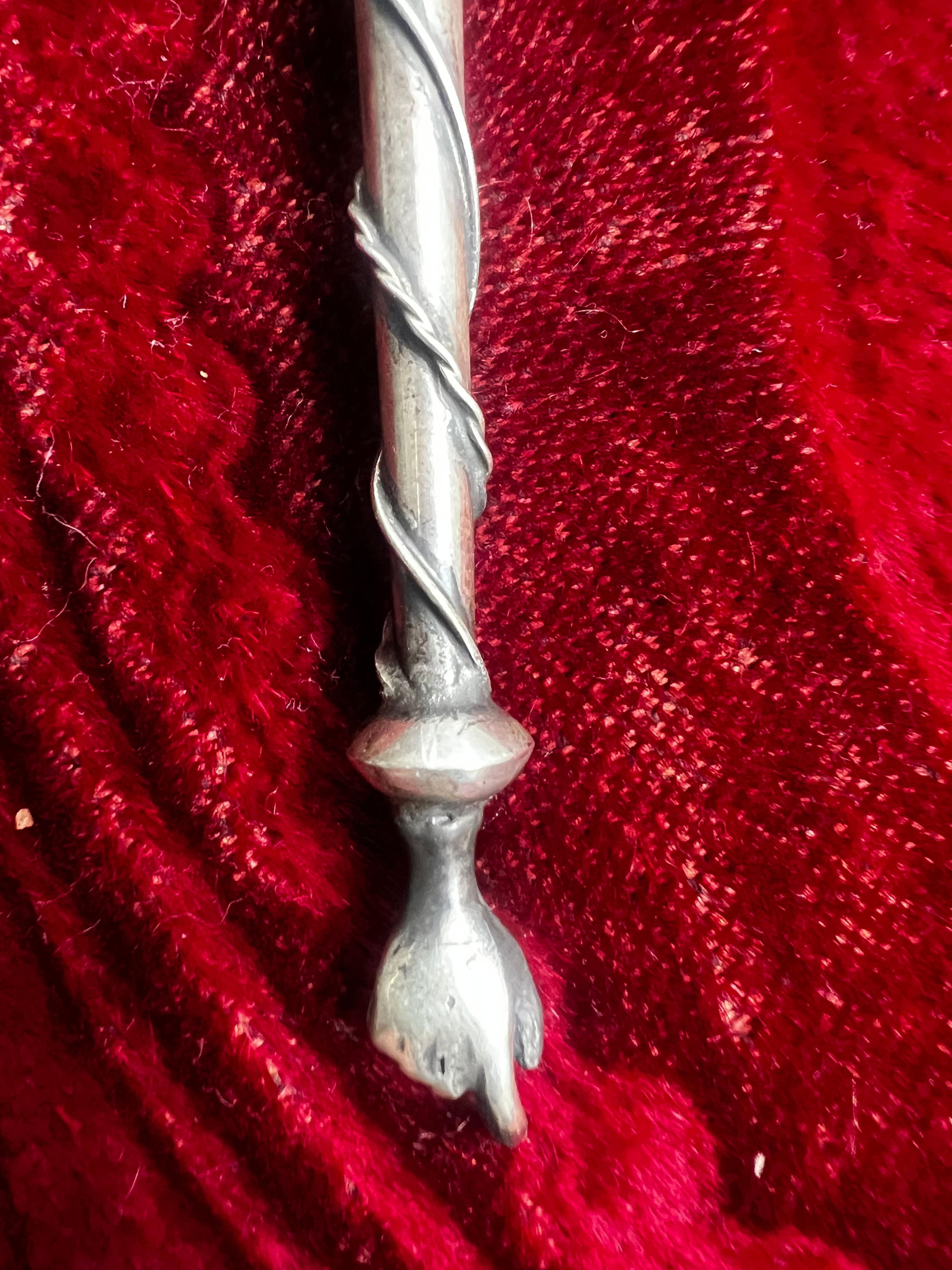 Hand-Crafted Antique Judaical Sterling Silver Torah Pointer (Yad) 1873 For Sale