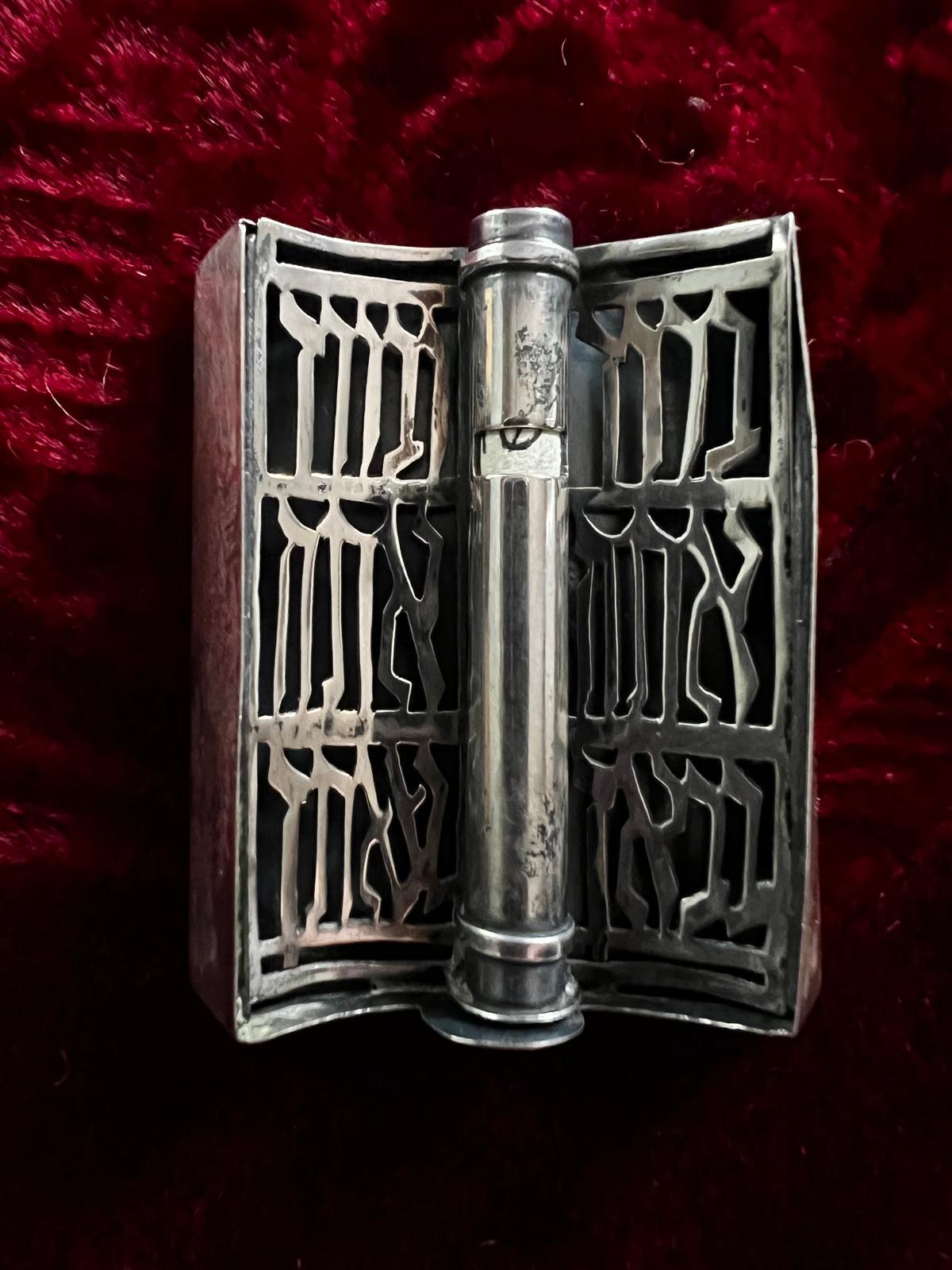 20th Century Antique Judaica Sterling Silver Unique Mezuzah For Sale