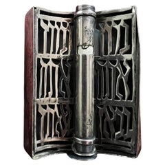 Antique Judaica Sterling Silver Unique Mezuzah