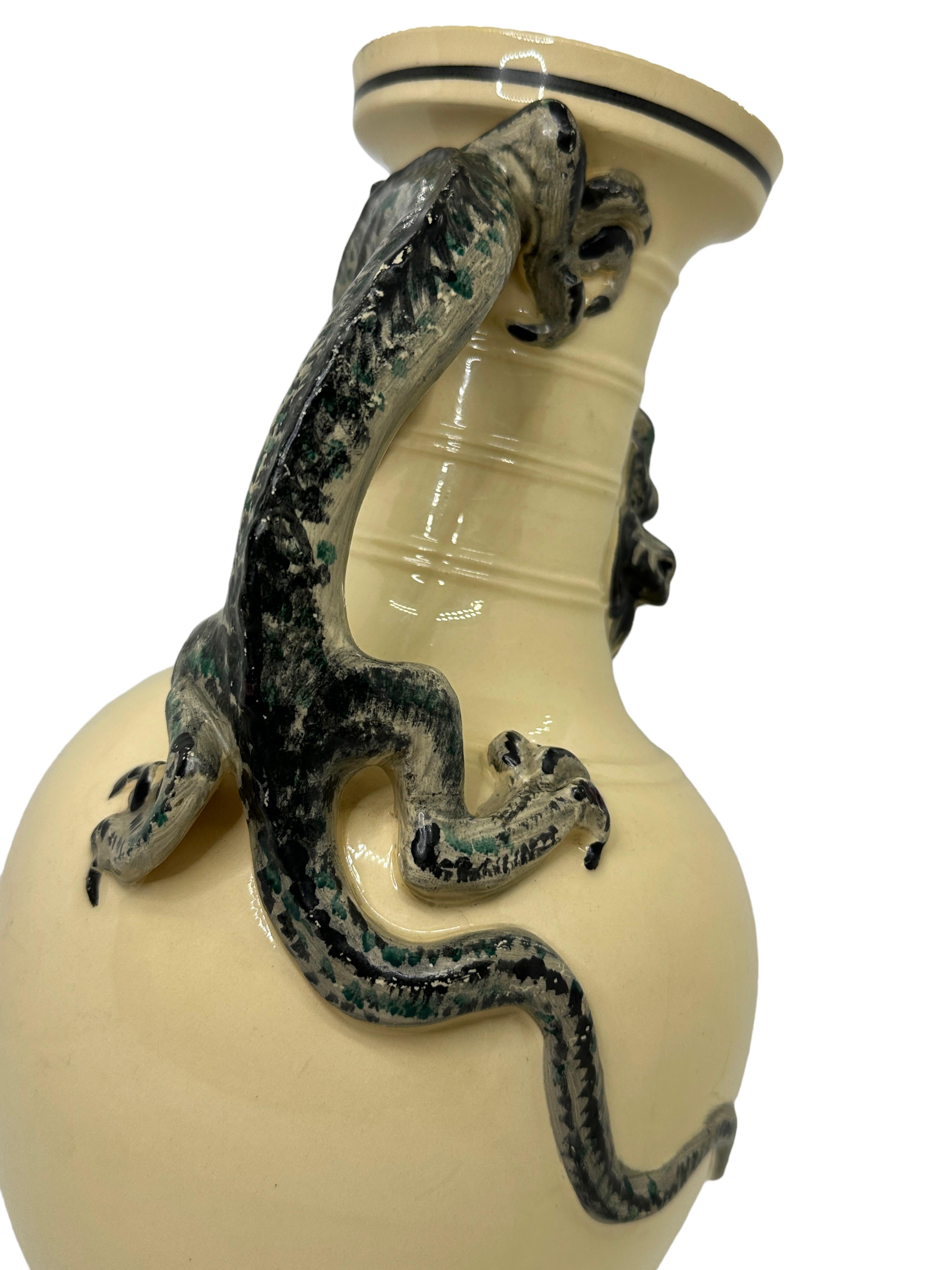 Antique Jug Pitcher in Style of Royal Worcester Dragon Handle, Chinese or Japan For Sale 1