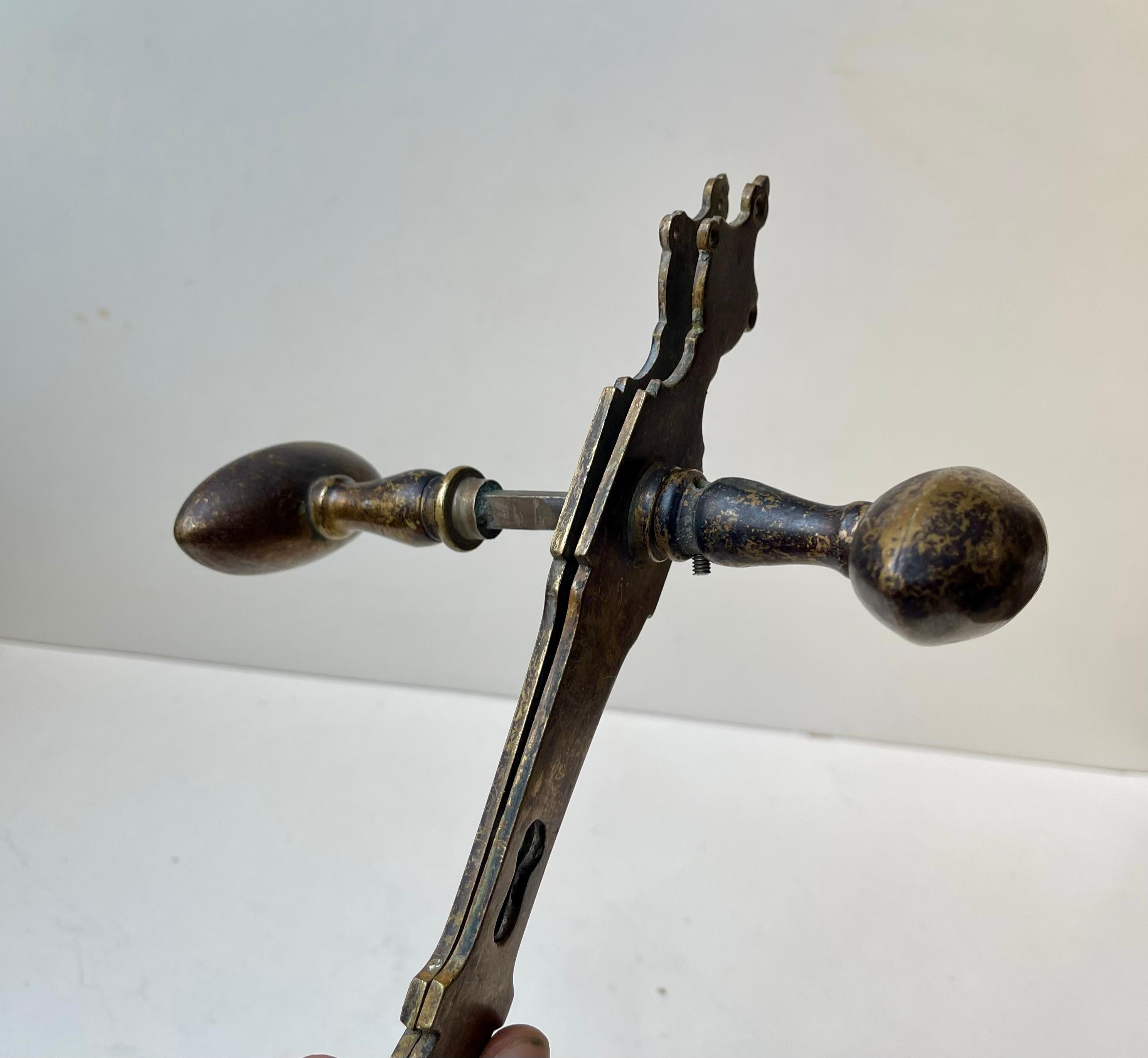 20ième siècle Antique Jugend Style Brass Door Handle Set, 1910s en vente