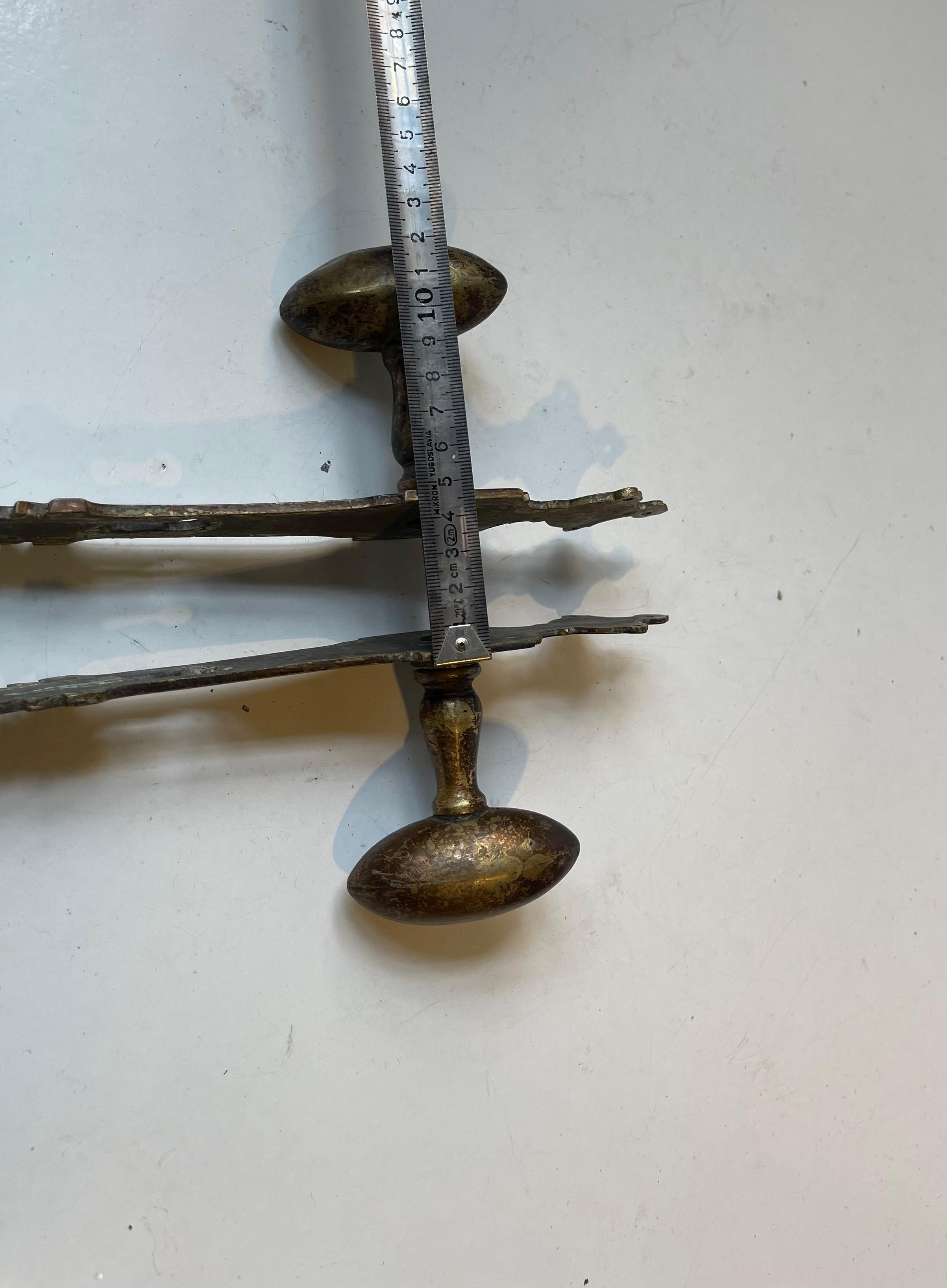 Antique Jugend Style Brass Door Handle Set, 1910s en vente 2