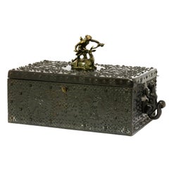 Antique bronze jewellery box by Friedrich Gornik for Dunhill, circa 1910