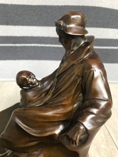 Jugendstil J.P. Calamaio Kayser con Grande Amleto e scultura di teschio