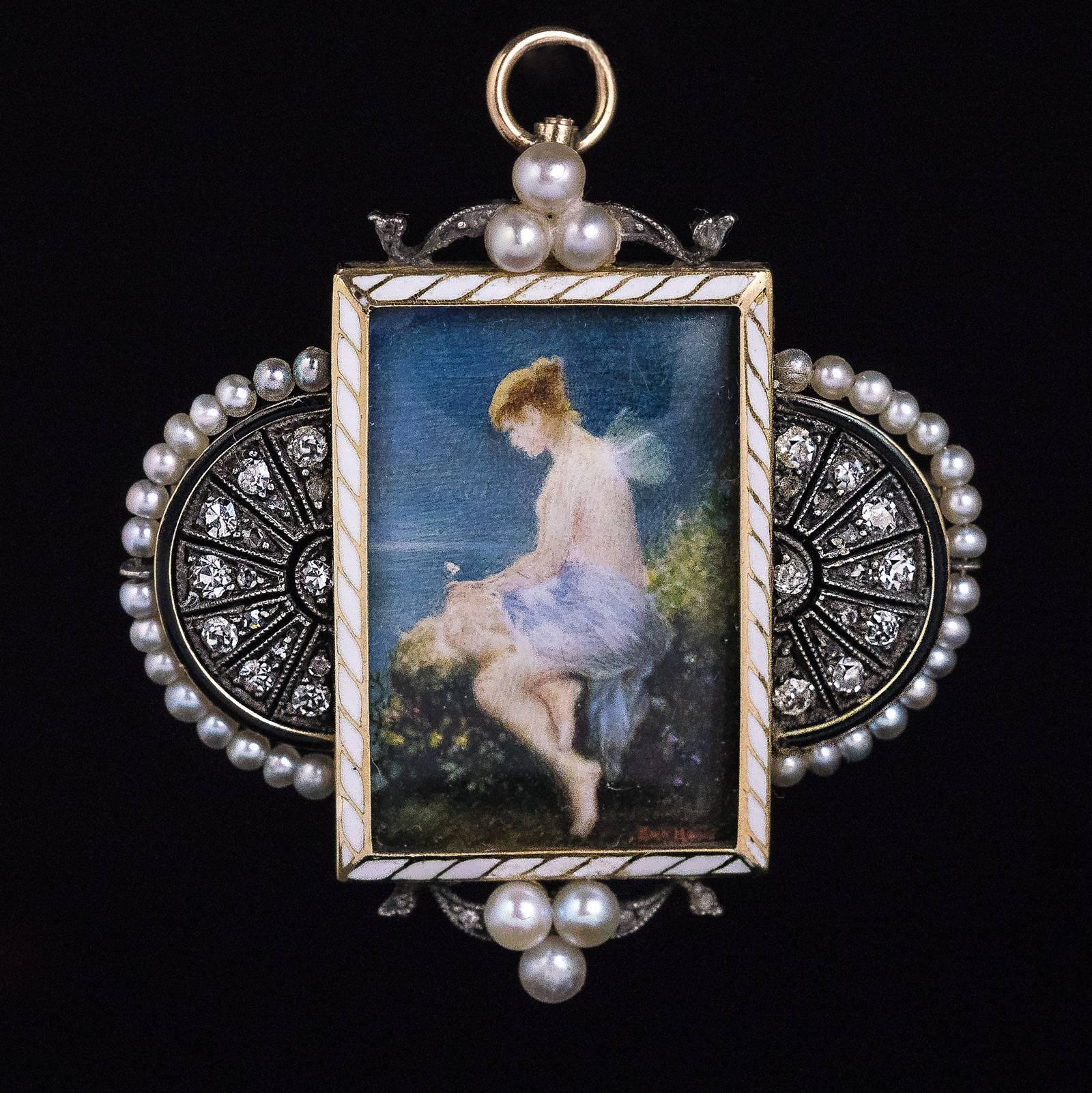 antique pearl pendant