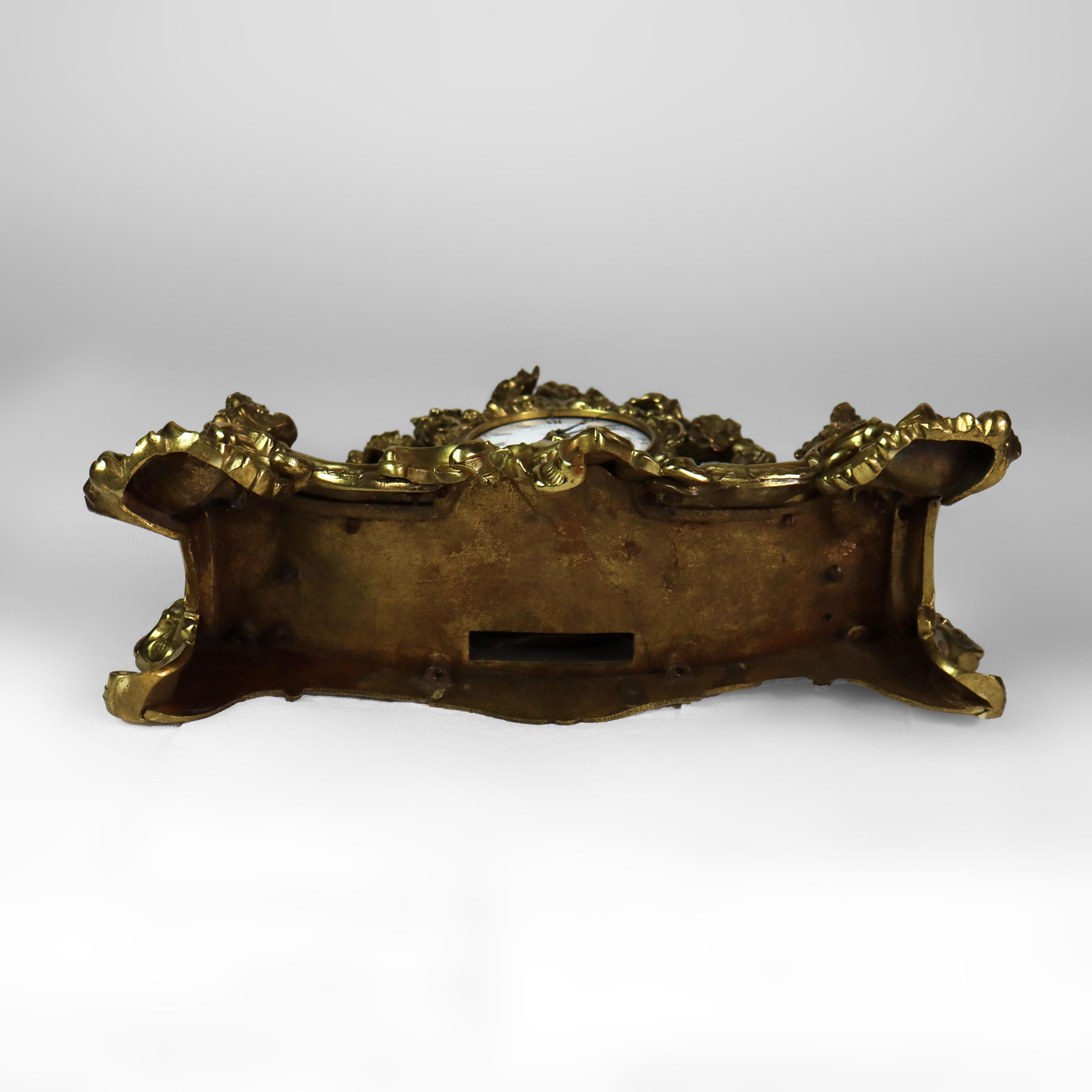 Antique Julien Leroy French Louis XIV Rococo Gilt Bronze Mantle Clock c1820 For Sale 3