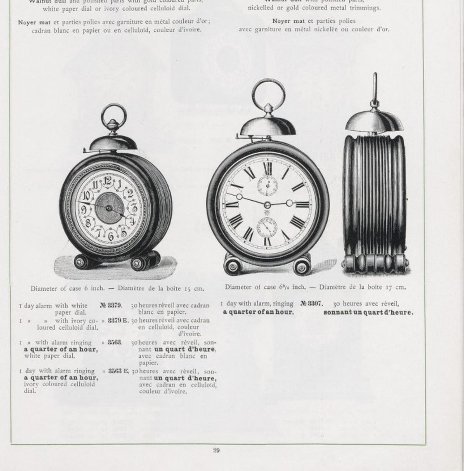 Antique Junghans Brass and Walnut Alarm Clock, Germany circa 1890s, Museum Piece For Sale 9