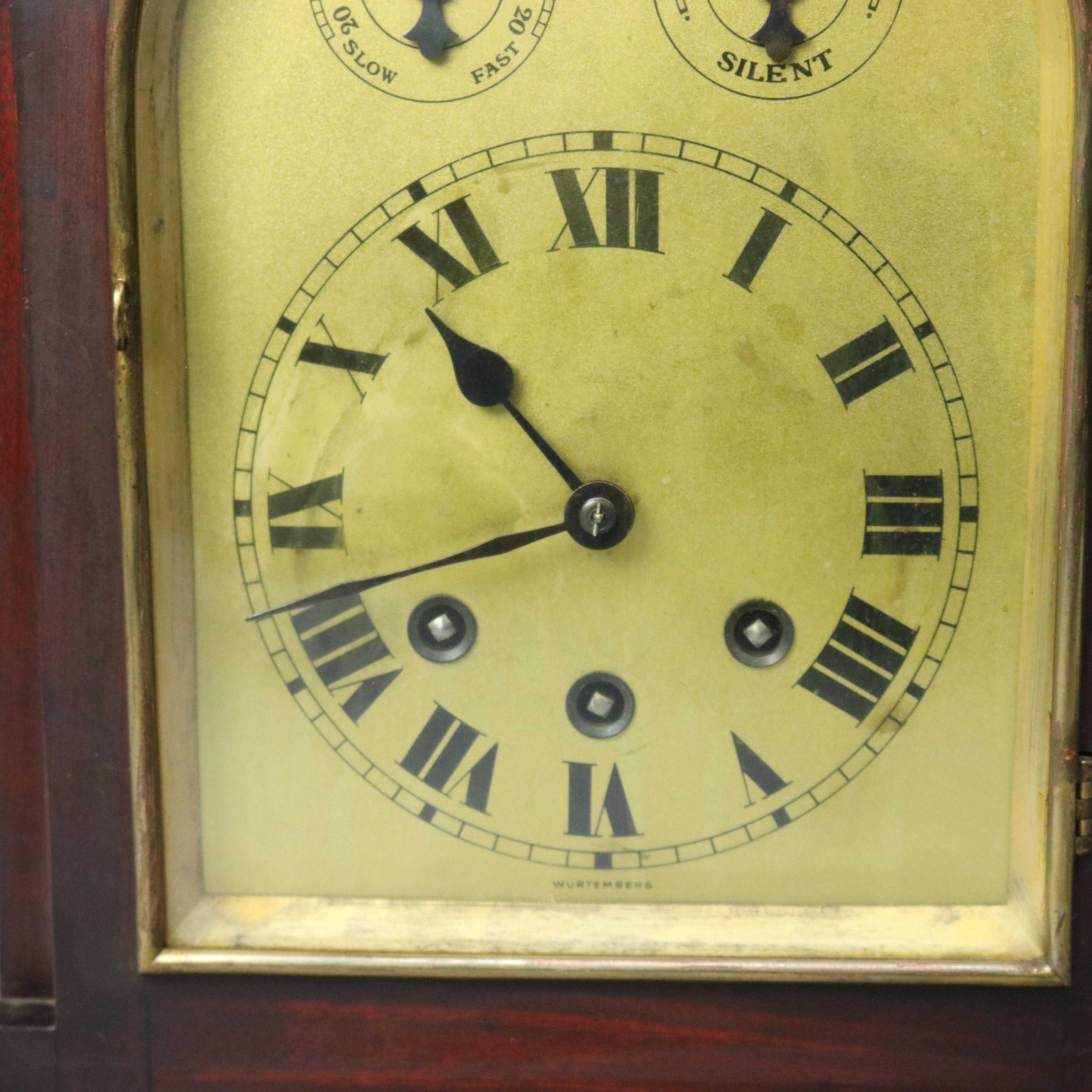 Antique Junghans Style Mahogany Bracket Mantel Clock, circa 1910 at