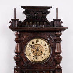 Reloj de pared Junghans antiguo de madera de nogal de la década de 1920