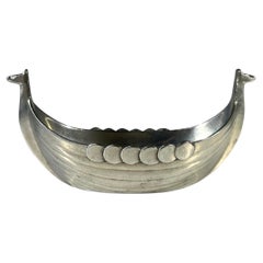 Antique Just Andersen, Denmark. Pewter Viking Ship Salt #1109