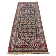 Antique Kadjar Karastan Oriental 3x12 Rug Runner with Boteh Design C1930