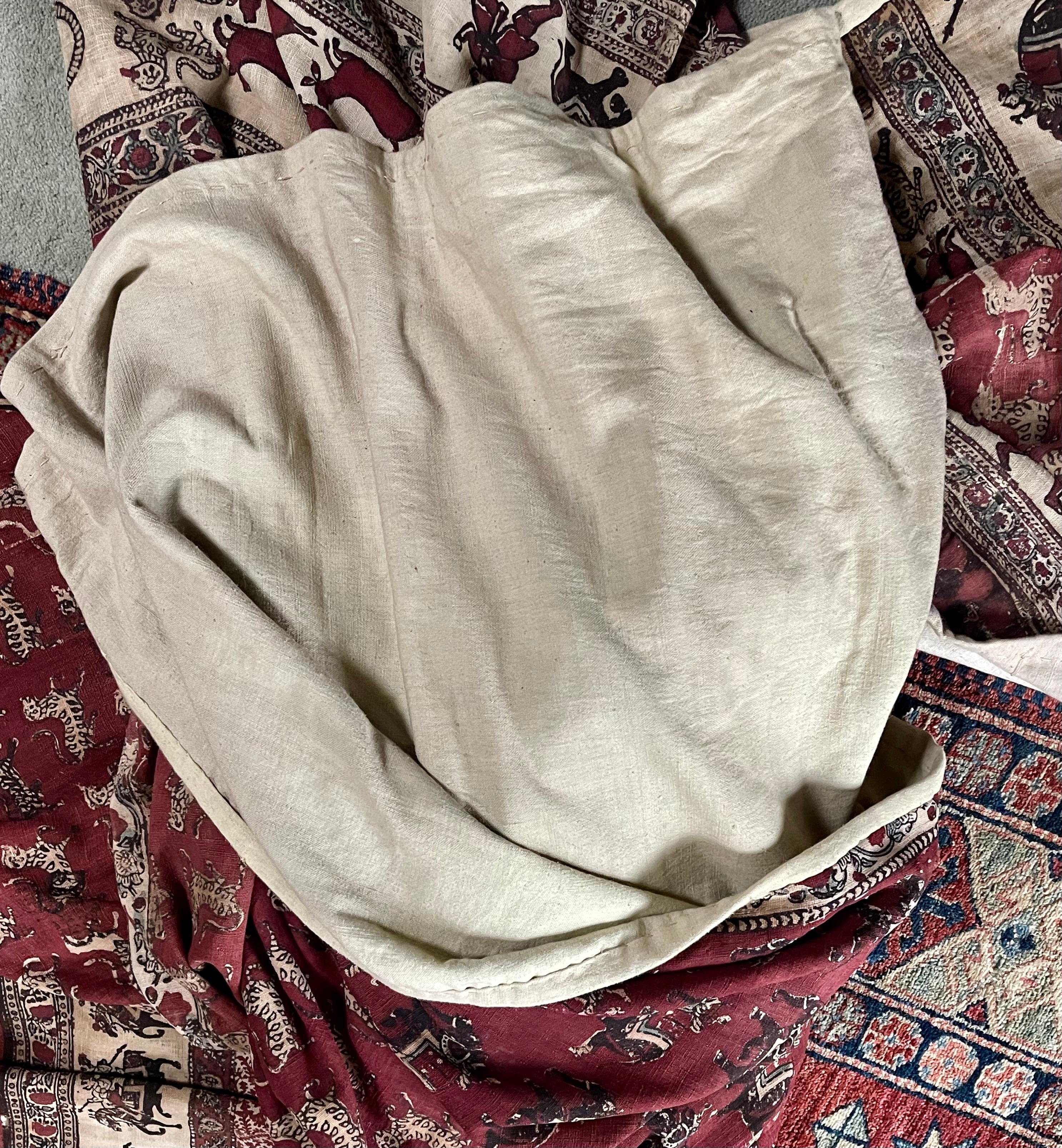 Antike Kalamkari-Zelttafel mit Blockdruck im Angebot 10