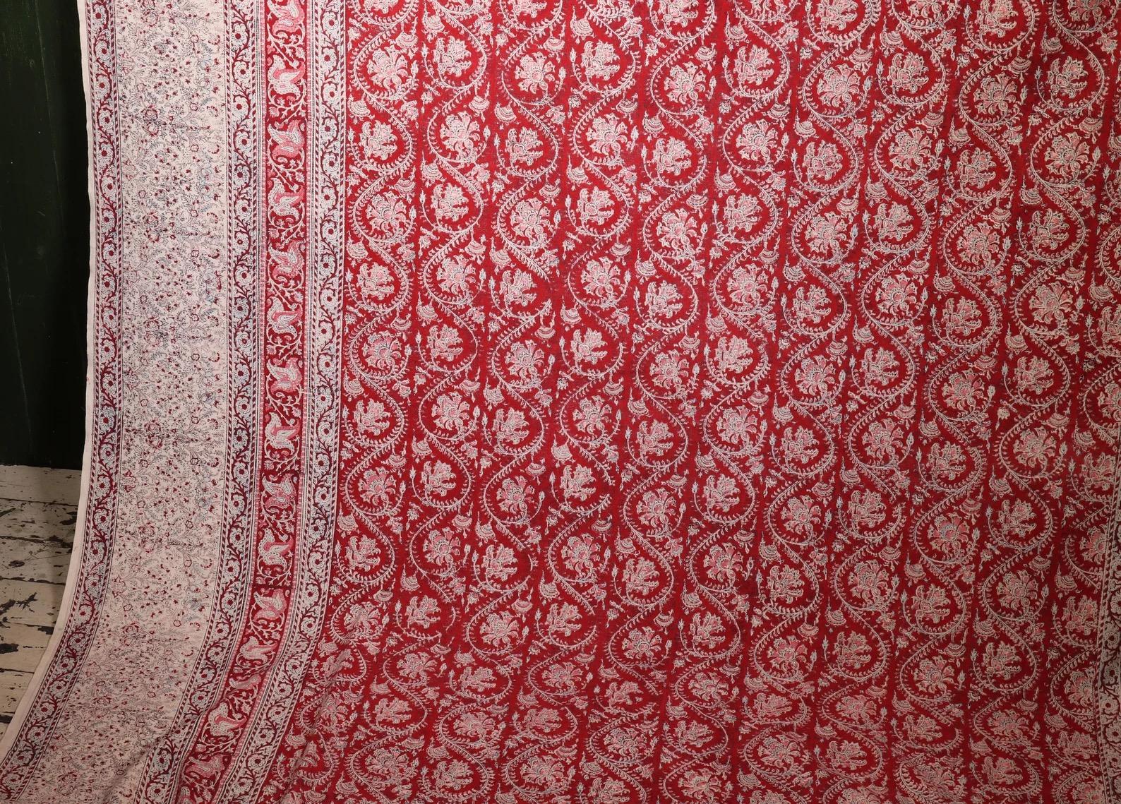 Textile ancien Kalamkari imprimé en bloc Bon état - En vente à Canterbury, GB