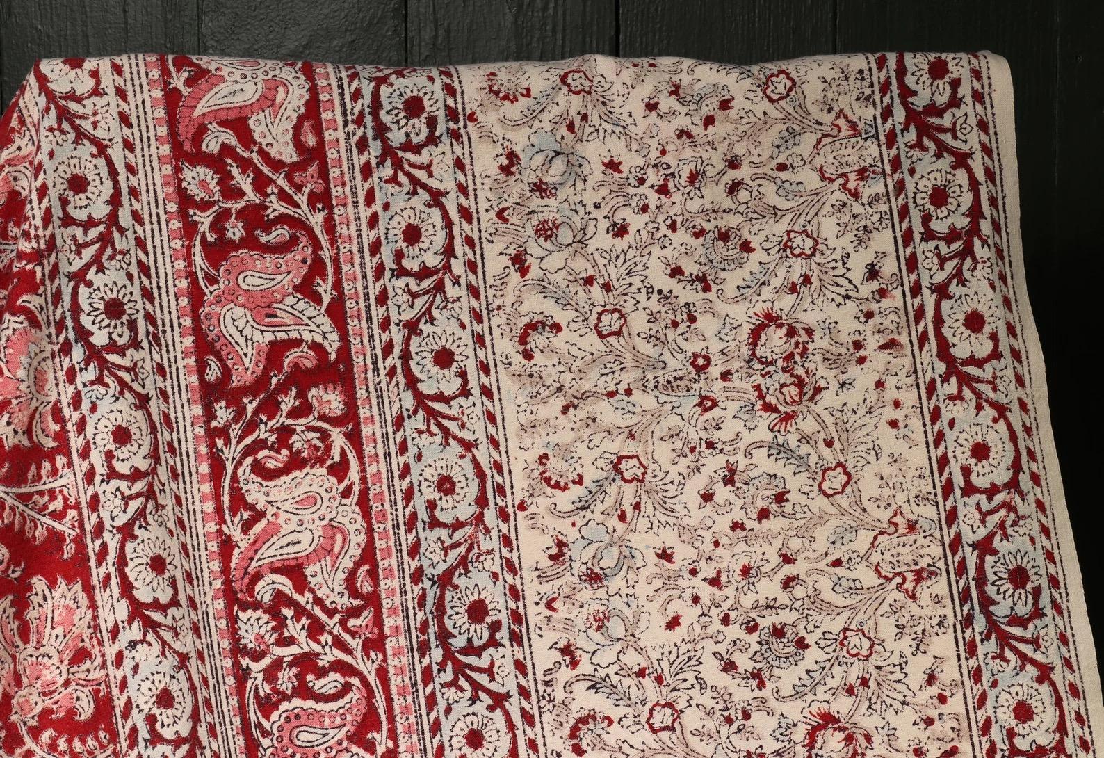 Coton Textile ancien Kalamkari imprimé en bloc en vente