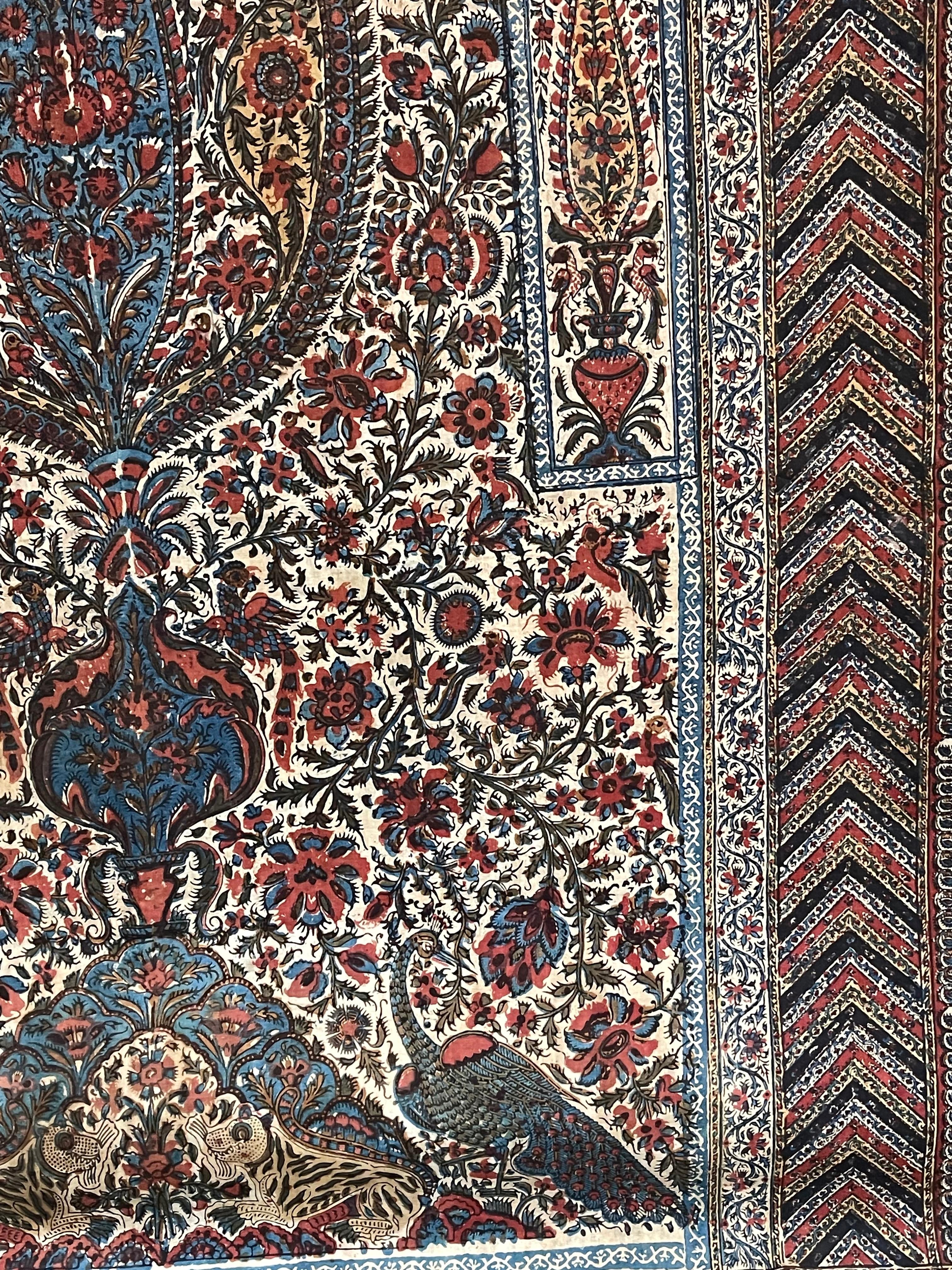 Moorish Antique Kalamkarii Block Printed Tree of Life For Sale