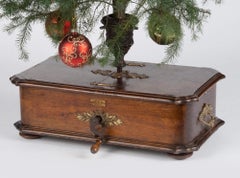 Ancien support de sapin de Noël Kalliope et boîte à musique Polyphon