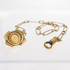 Catena per orologio da tasca antica The Kalo Shop, oro 14K, arte e artigianato americano