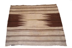 Antique Kamo Sofreh Kilim Rug with Zoroastrian Flame Pattern