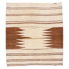 Ancien tapis Kilim Kamo Sofreh à motifs de flammes zoroastriennes