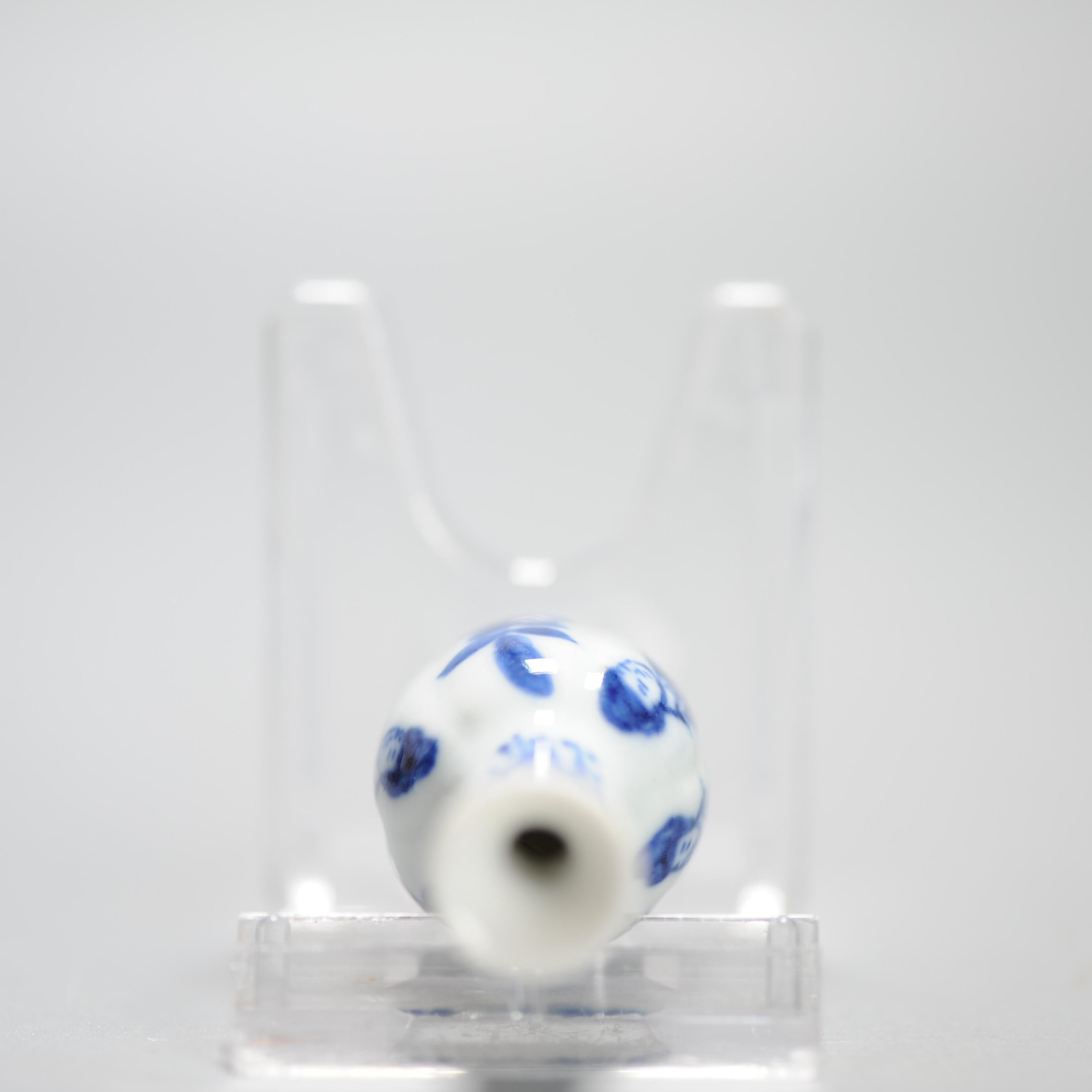 Qing Antique Kangxi Chinese Porcelain Dollhouse Vase Miniature Perfect Condition For Sale
