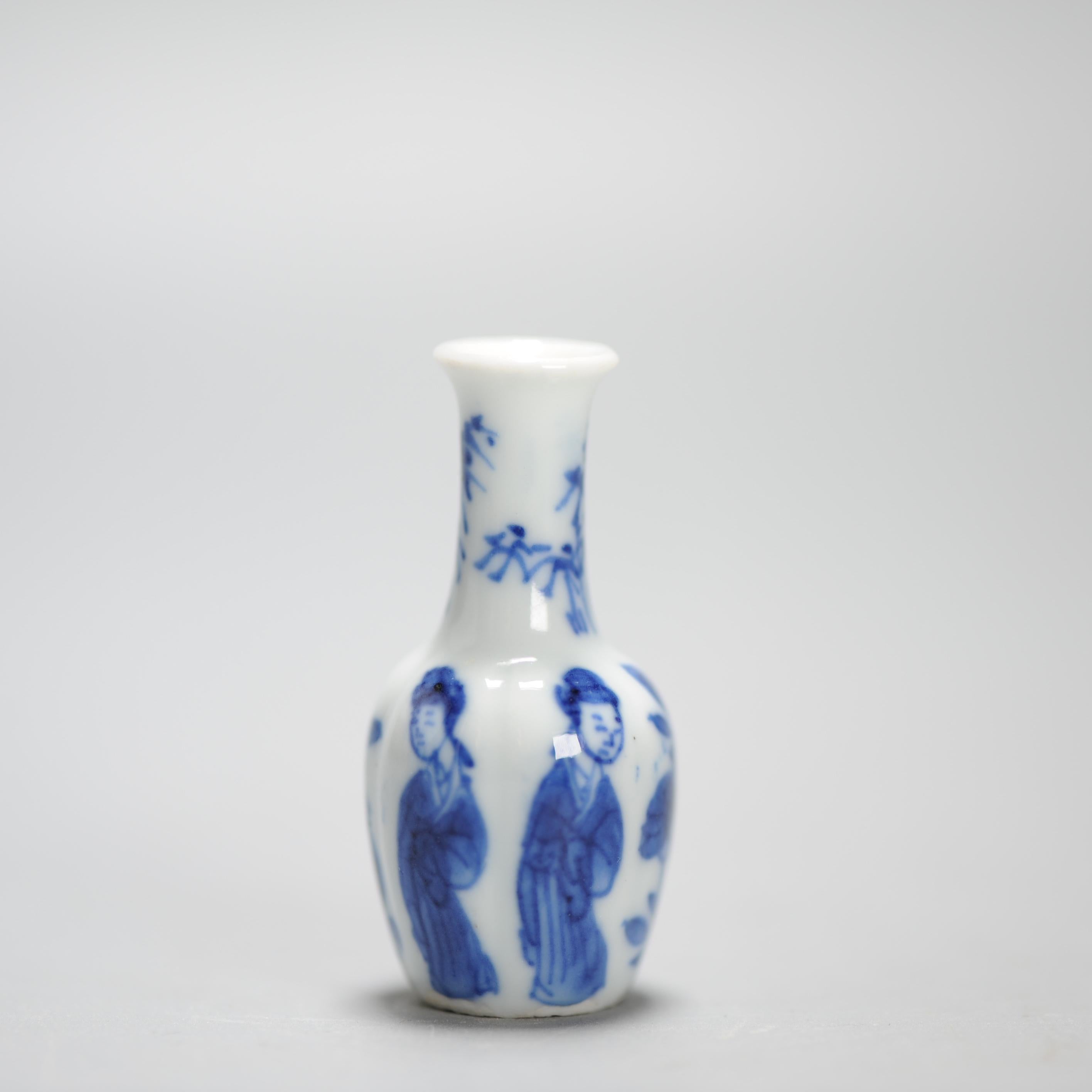 Antique Kangxi Chinese Porcelain Dollhouse Vase Miniature Perfect Condition For Sale 1