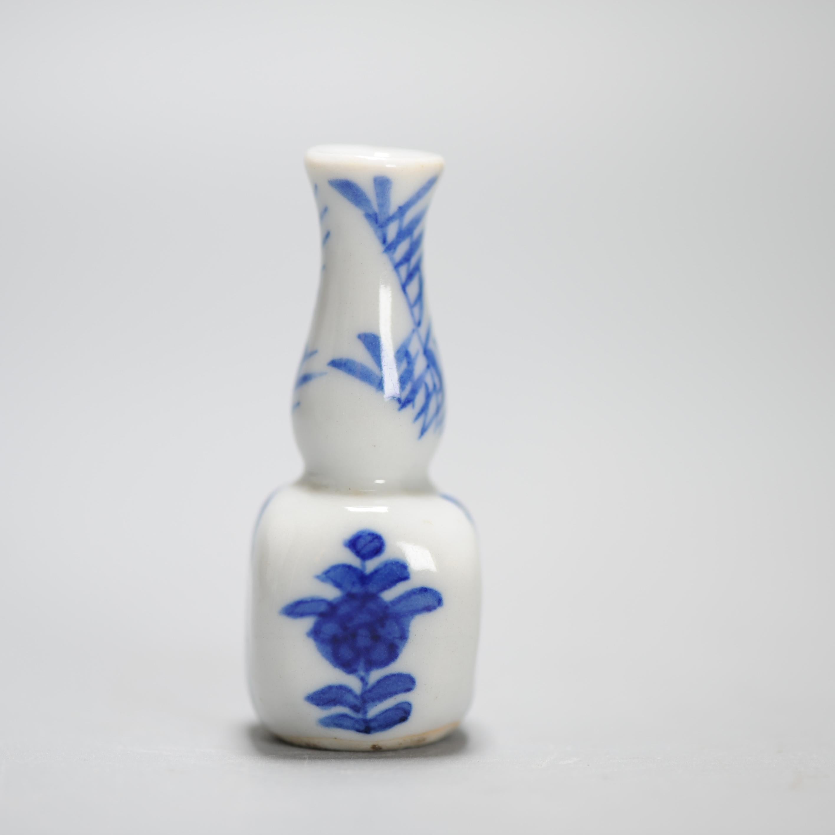 Antique Kangxi Chinese Porcelain Dollhouse Vase Miniature Perfect Condition 3