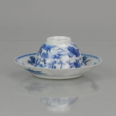Antique Kangxi Chinese Porcelain Plate Horse Master of the Rocks, ca 1680-1700