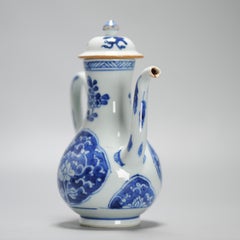 Antique Kangxi Period Ca 1700 Chinese Porcelain Jug Blue and White China Flower