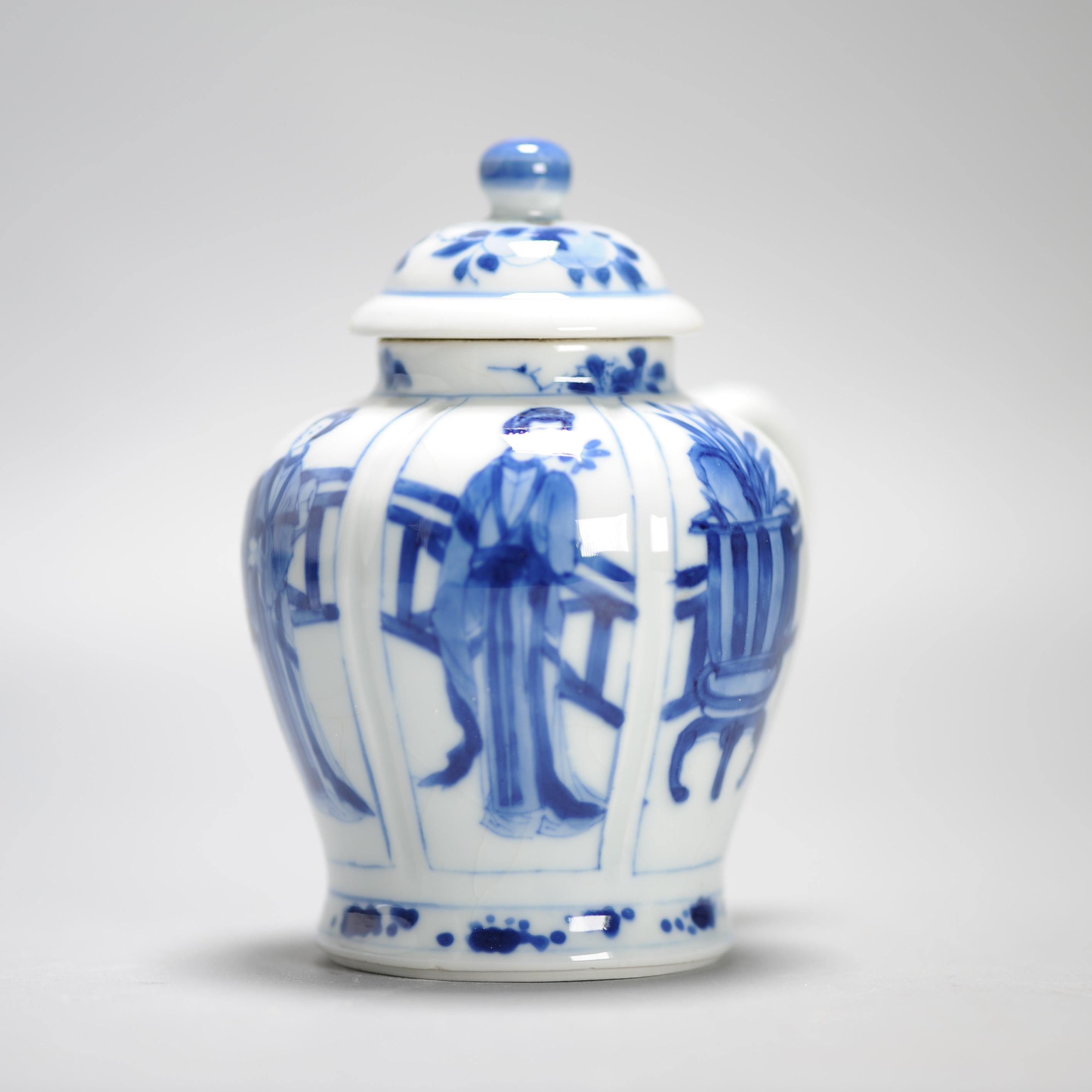 Ancienne jarre à moutarde en porcelaine chinoise de la période Kangxi, pour femmes élégantes CHina en vente 4